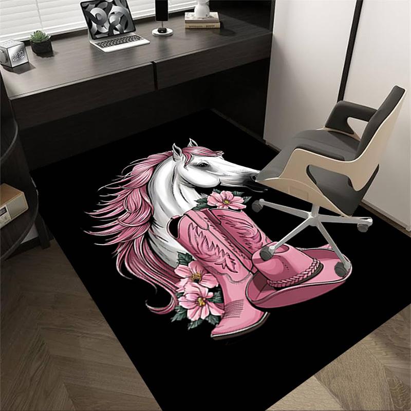 1PC cowgirl, boots Extra Large Non Slip Floor carpet, Office, family, Studio Large Area Rug Indoor Rugs, Bold Statement Piece
