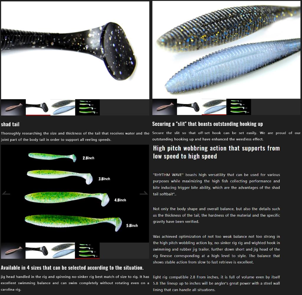 Jackall Мягкая приманка Rhythm Wave 3,8 дюйма Prism Shad (8659)