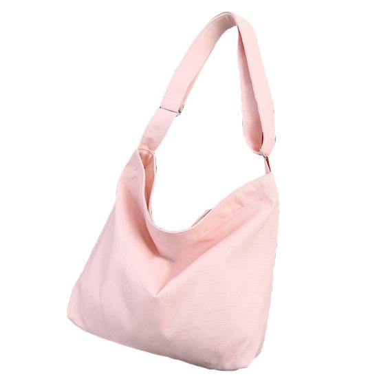 Женская однотонная холщовая сумка на плечо