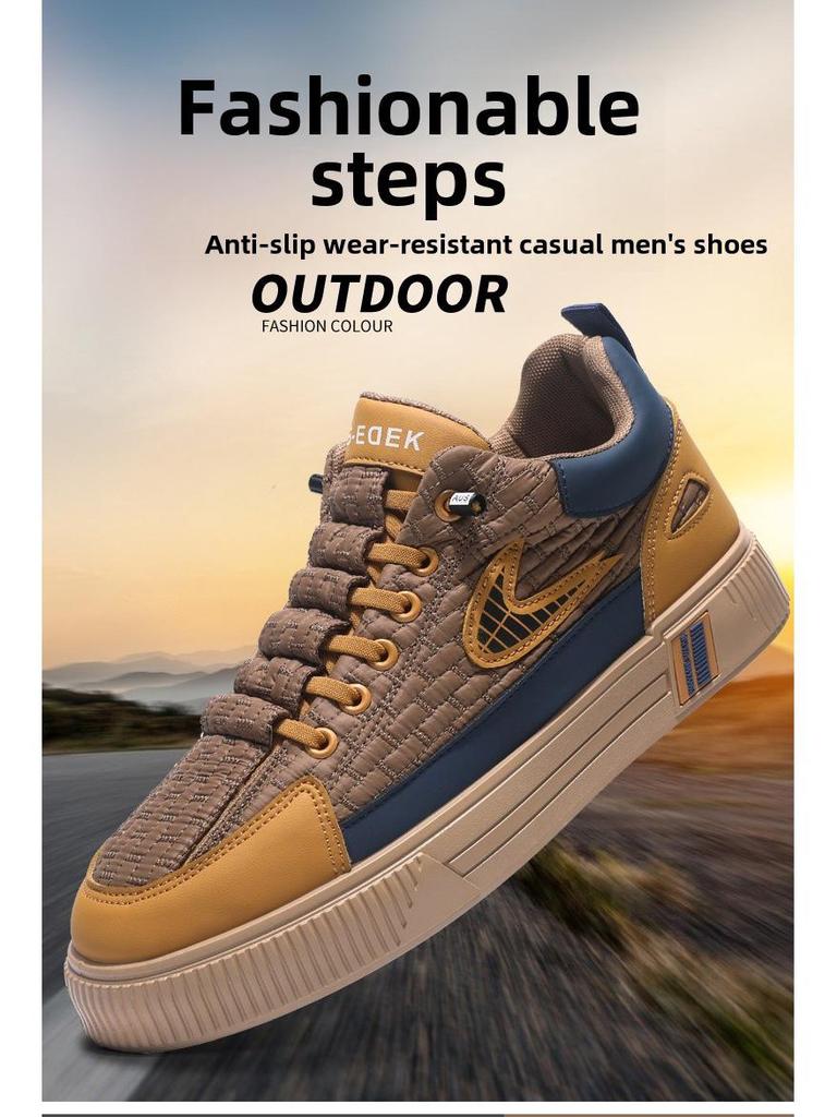 Мужские водонепроницаемые кожаные кроссовки Slip-On Casual Sneakers - спортивная обувь с толстой подошвой, увеличивающая рост, на осень