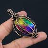 Древо жизни Радужный солнечный кварц драгоценный камень медная проволока обертывание ручной работы кулон ювелирные изделия подарок для женщины
