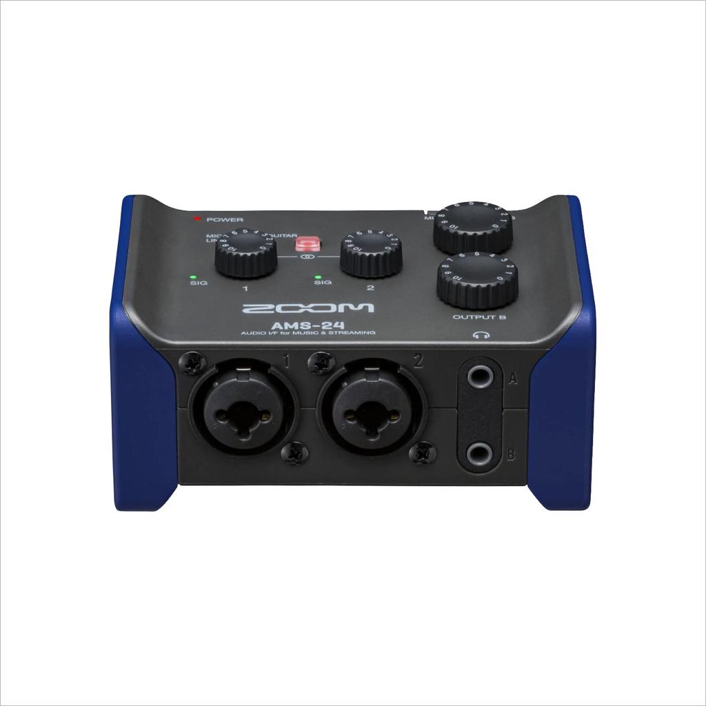 Zoom Audio Interface Black Compatible with Palm Size Audio Can Be Mixed In Stereo and Distributed AMS-24 2-in/4-out USB-Type-C Windows/Mac/iOS/Android