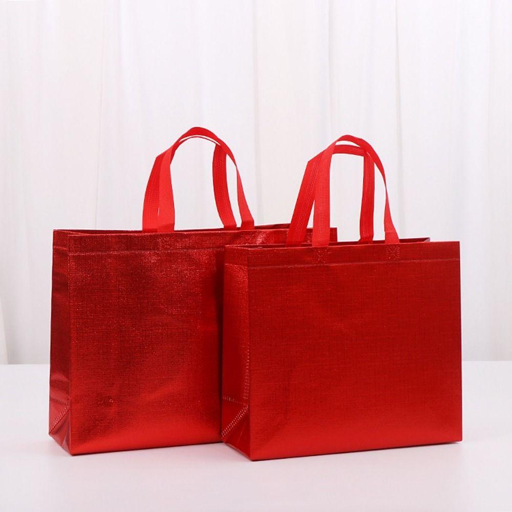 Eco-Friendly Film Coated Laser Gift Bag Reusable Shopping Pouch Gift Packing Bag  Birthday Party