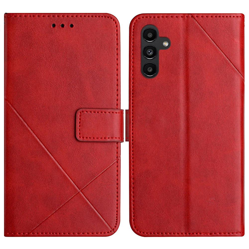 For Samsung Galaxy A17 5G Case Line Pattern Wallet Leather Phone Cover with Wrist Strap