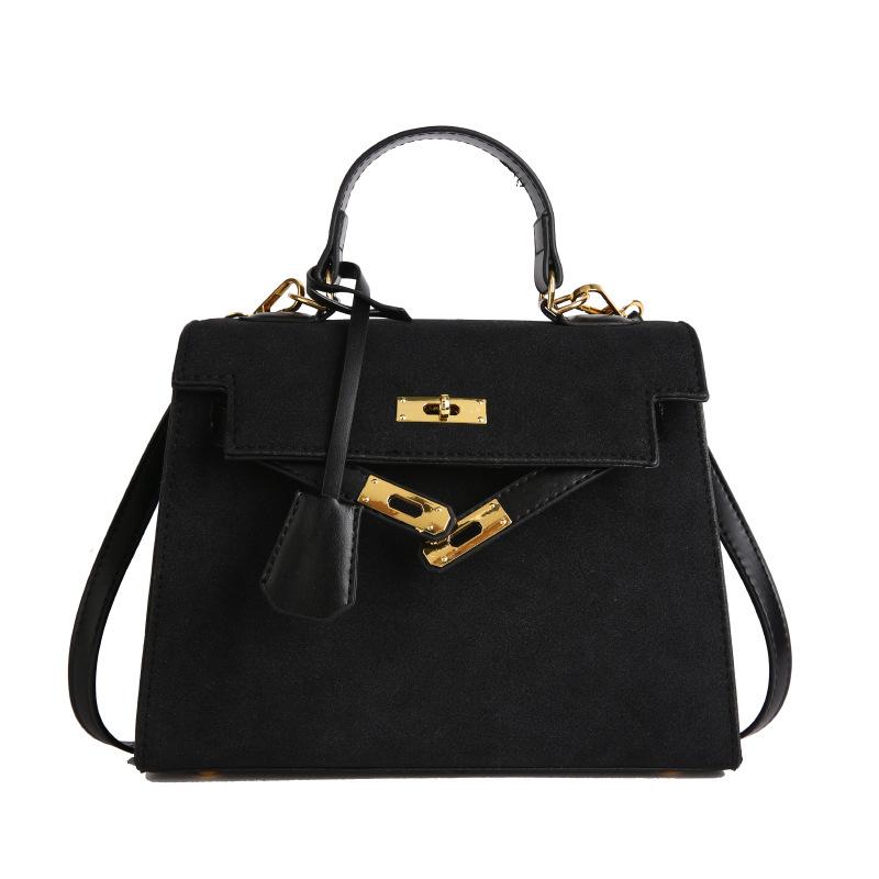 Textured suede large-capacity Kelly bag 2026 new Korean fashion temperament versatile single shoulder messenger women's bag