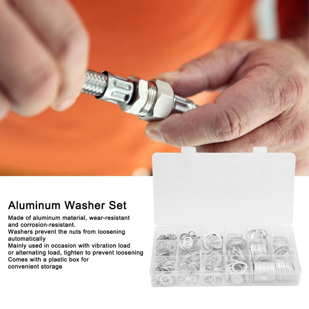 450pcs Metric Crush Washer High Temperature Resistance Flat Washer Washer Assortment Set Oil Drain