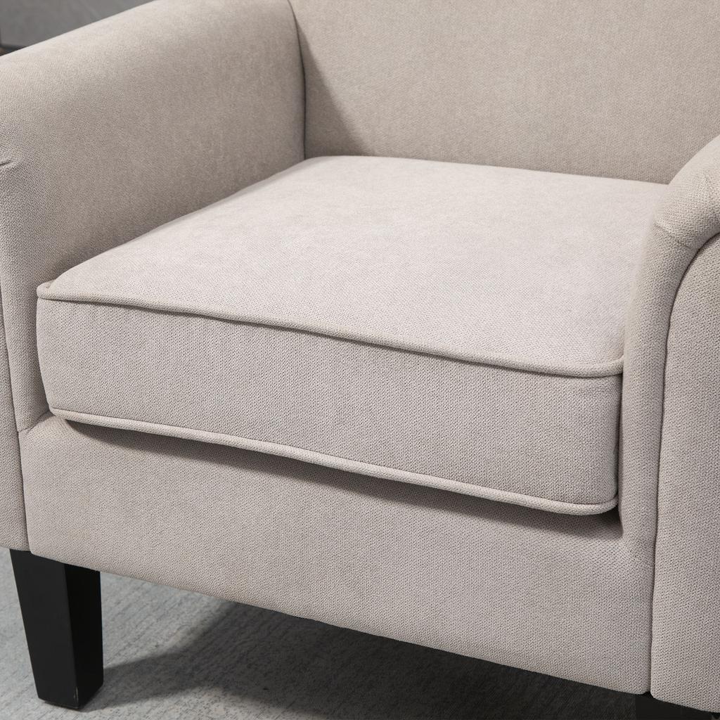 Living Room Armchair Upholstered in Fabric Relax Armchair with Armrests Removable Seat for Bedroom 79x78x87 cm Grey