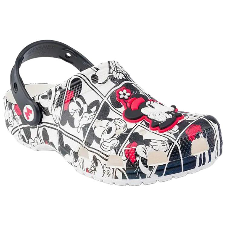 Disney x Crocs Classic Микки и Минни Маус Универсальные Удобные Туфли с Отверстиями Женские Черно-белые