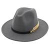 Fashion Metal Accessories Woolen Hat Jazz Hat Autumn and Winter Korean Version British Vintage Top Hats Acceessories