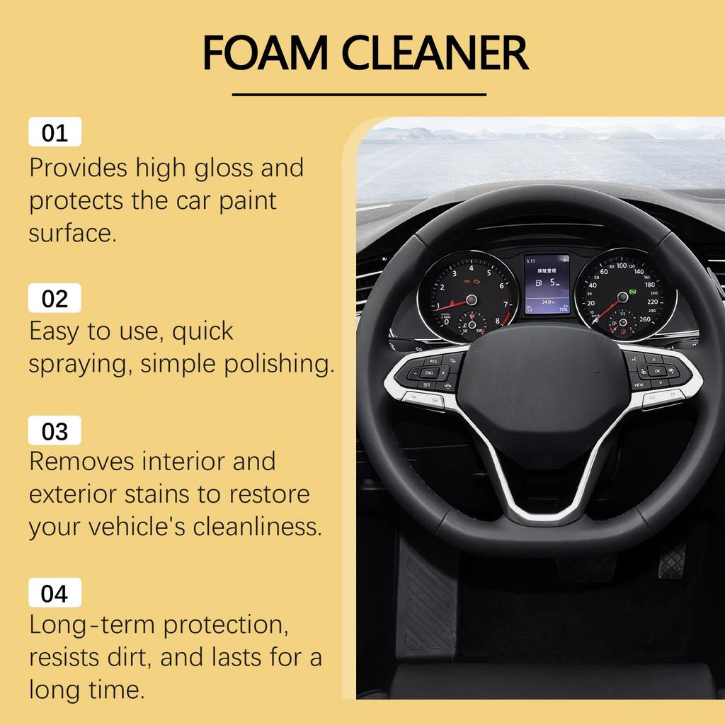 Многоцелевой пенный очиститель для салона автомобиля, сидений, приборных панелей, пенный очиститель для ухода за лакокрасочным покрытием автомобиля 150 мл