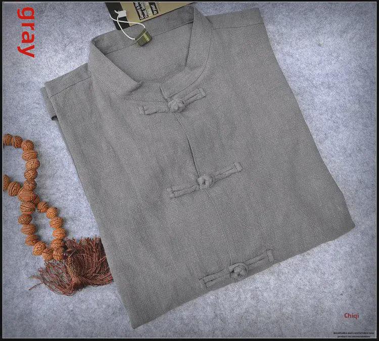 Мужской пиджак с длинными рукавами из хлопка и льна в стиле Тан - весенний пиджак Чжуншань в стиле ретро в китайском стиле