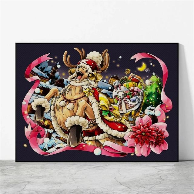 Холст, настенная живопись, полный набор Луффи, аниме, пудинг, рождественские украшения, принты и принтеры