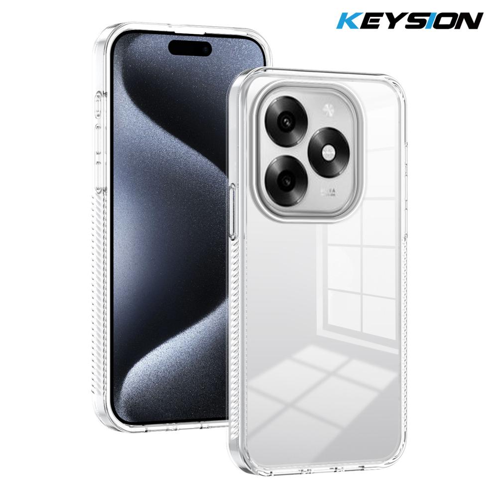 KEYSION Прозрачный чехол для телефона для Itel S23+ S23 Мягкий ТПУ+ПК Противоскользящий HD Прозрачный Ударопрочный Задняя крышка для телефона для Itel A70