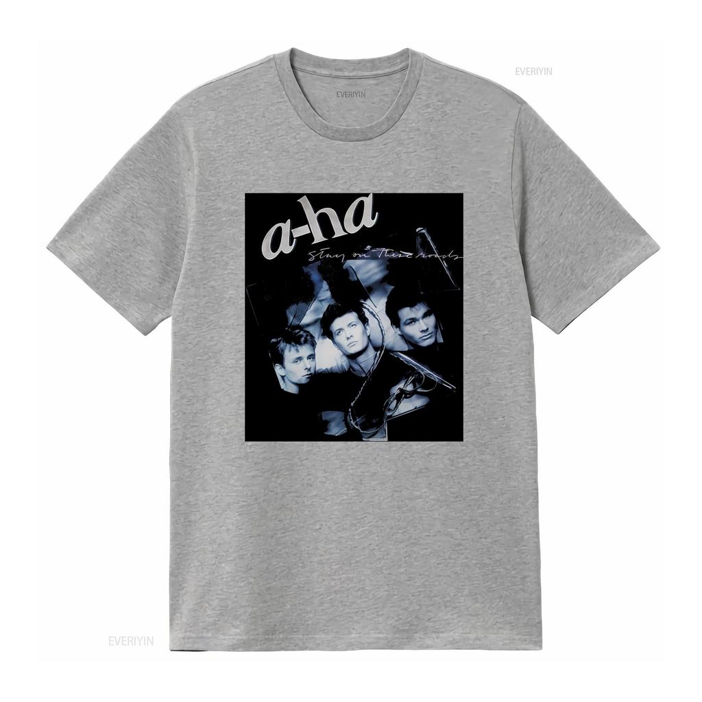 Cotton T Shirt A Ha Music Stay on These Roads Paul Waaktaar Savoy Band vintage Washed Breathable homme Comfortable