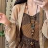 Retro Chinese Tassel Necklace: Unique Ethnic Style Women's High-End Clavicle Chain.
