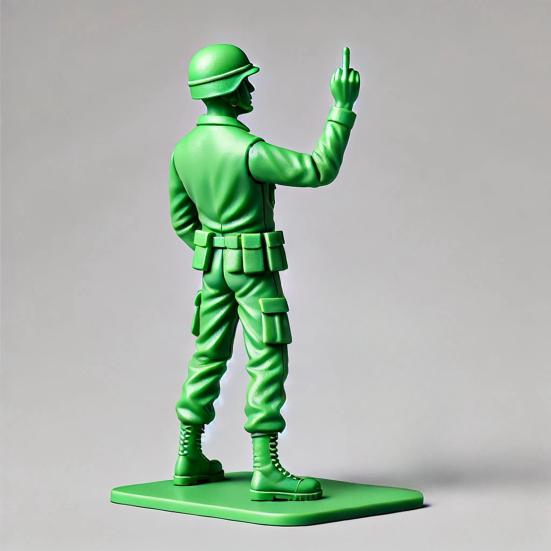 Green Soldier Figurine Toilet Reading Newspaper Peeing Man Resin Statue Sculpture Model Toy Home Office Desktop Decoration Ornament