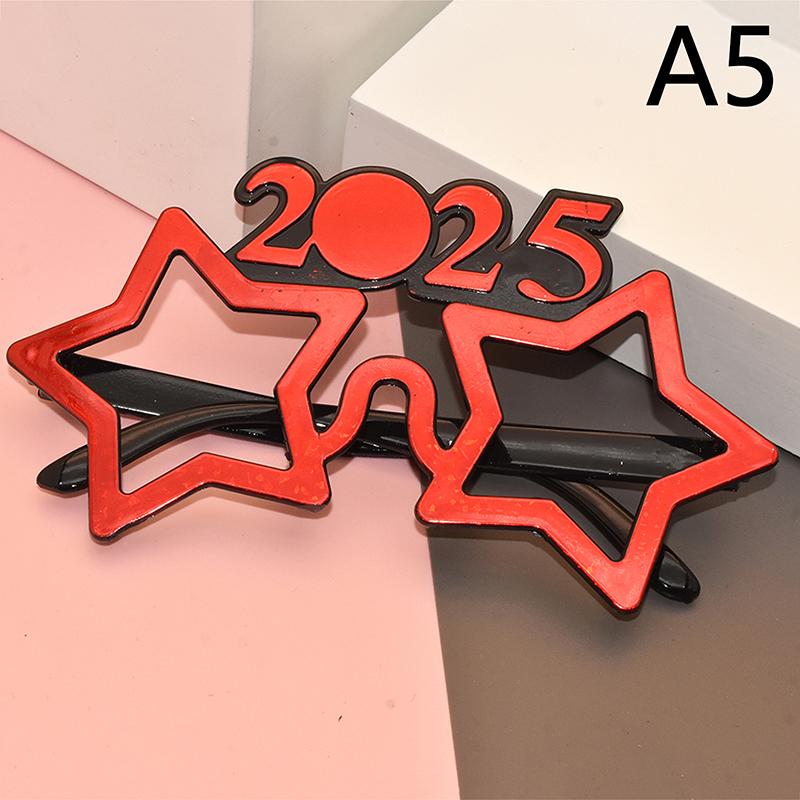 2025 Очки для вечеринки по случаю Нового года Украшения для глаз Пластиковые реквизиты Солнцезащитные очки Реквизит для фотосъемки Рождественские украшения Забавные очки