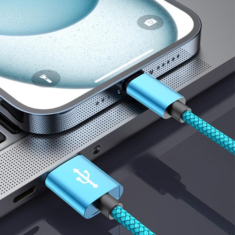 Плетеные кабели для зарядки телефона USB C Быстрая зарядка 3A Power Delivery 100 Вт 480 Мбит/с Передача данных для нескольких устройств