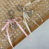 Imitation Pearl Bow Key Ring Ribbon Beaded Keychain Korean Style Hanging Accessories Y2K Heart Bag Pendant School