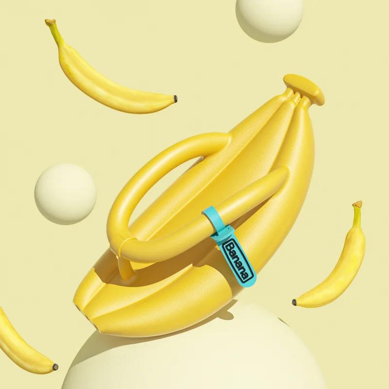 Вьетнамки-бананы, пара летних поступлений, пляжные тапочки, женские повседневные удобные шлепанцы на толстой подошве, забавные шлепанцы для ванной, 2024