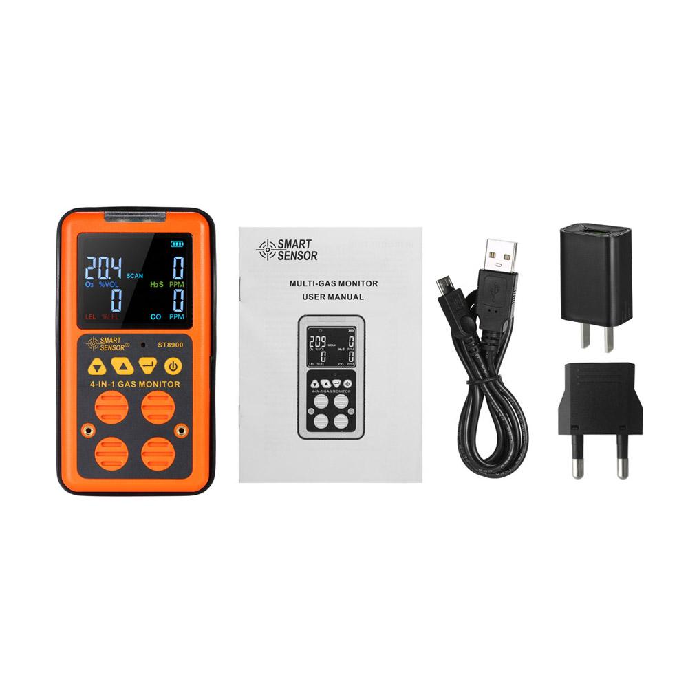 SMART SENSOR 4 In 1 Gas Detector HS and CO Monitor Industrial Digital Handheld Toxic Gas Carbon