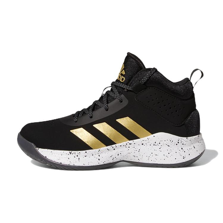 adidas Кроссовки Cross Em Up 5 Тканевые Повседневные Нескользящие Износостойкие Средней Высоты Детские Баскетбольные Кроссовки Черно-Золотые GX4790