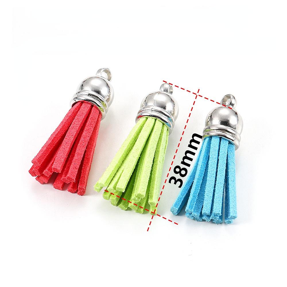 20pcs/lot 38mm Tassel Vintage Leather Tassels Fringe for Purl Macrame Pendant For DIY Jewelry Making Supplies Accessories