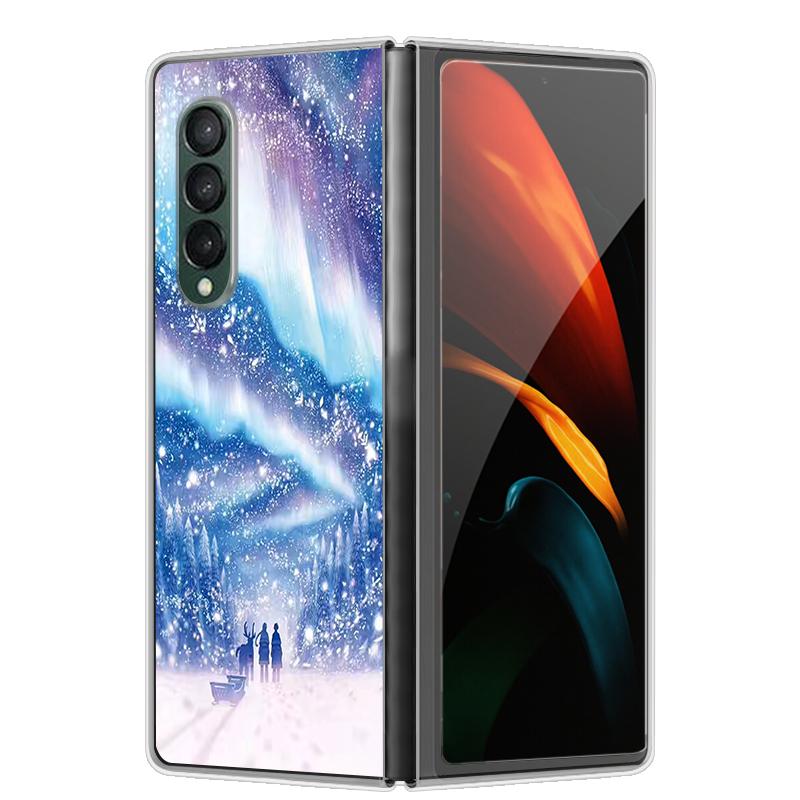 Fashion Clear Phone Case for Samsung Galaxy Z Fold 6 5 4 3 Fold5 fold6 Fold4 Fold2 Fold3 Transparent Protective Shield PC Cover