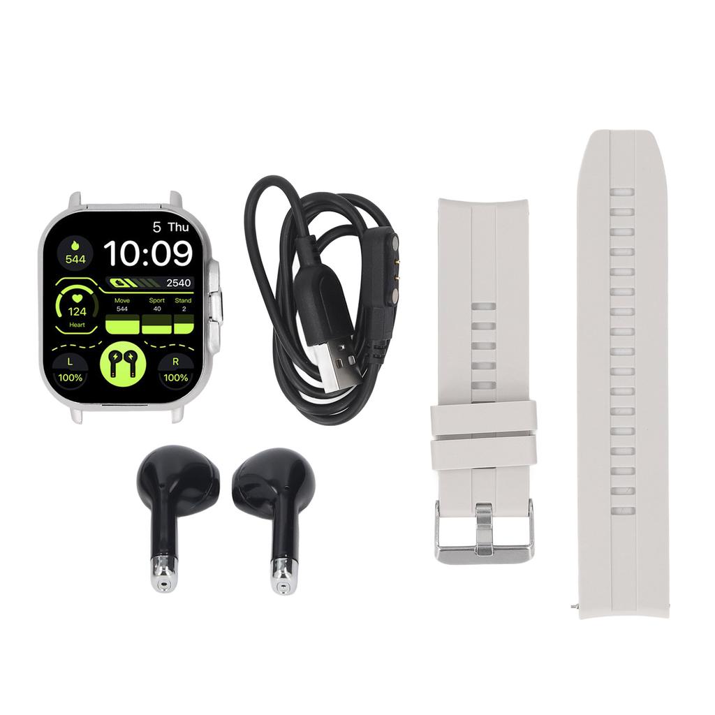 2 в 1 Смарт-часы с наушниками 2,01-дюймовый HD сенсорный экран Bluetooth вызов фитнес-трекер спорт