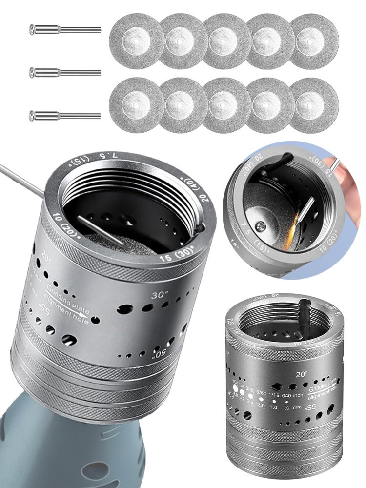 1PC Tungsten Electrode Sharpener Grinder Grinding Head TIG Welding Tools Set with 10pcs Grinding Dics and 3pcs Extension Rods