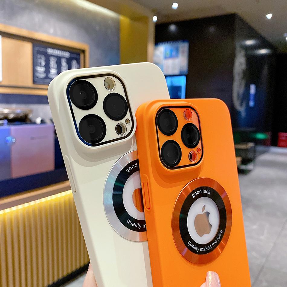 Роскошный тонкий матовый магнитный чехол из поликарбоната для iPhone 12 Pro Max 13 Pro 14Pro 14 Pro Max Plus, защитная пленка для объектива, ультратонкая крышка с отверстием для логотипа