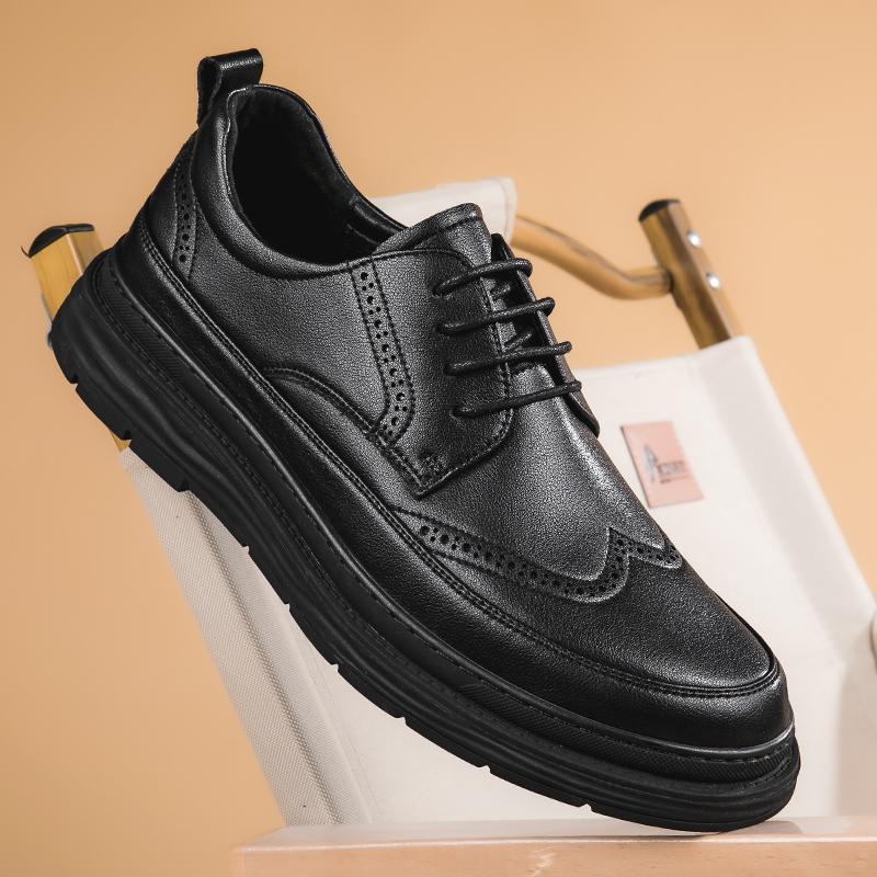 Классические мужские туфли из натуральной кожи, роскошные брендовые мужские туфли-оксфорды, универсальная обувь на платформе, броги, новые британские повседневные кроссовки