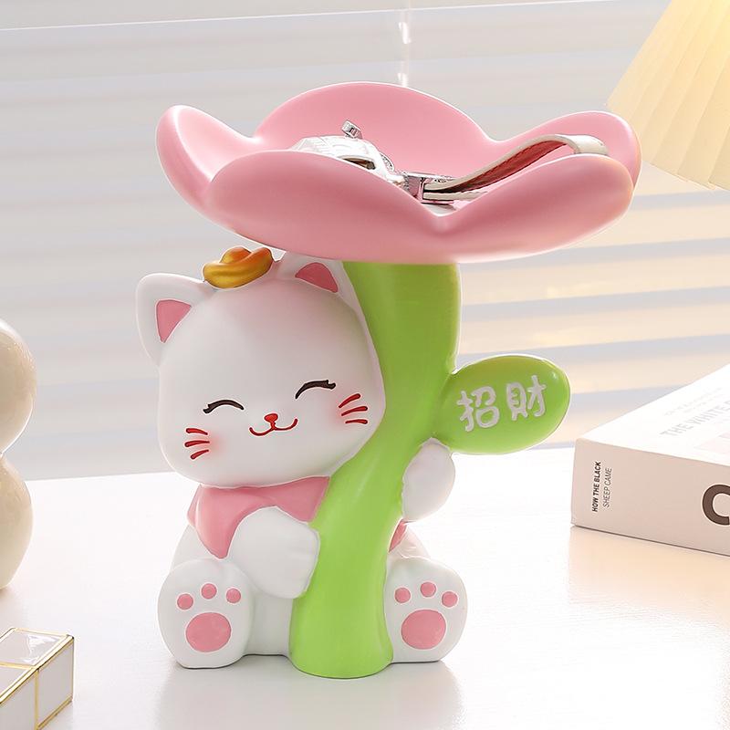 Creative Light Luxury Lucky Cat Storage Ornaments Restaurant Front Desk Storage Ornaments Entrance Entrance Living Room Desktop Ornaments