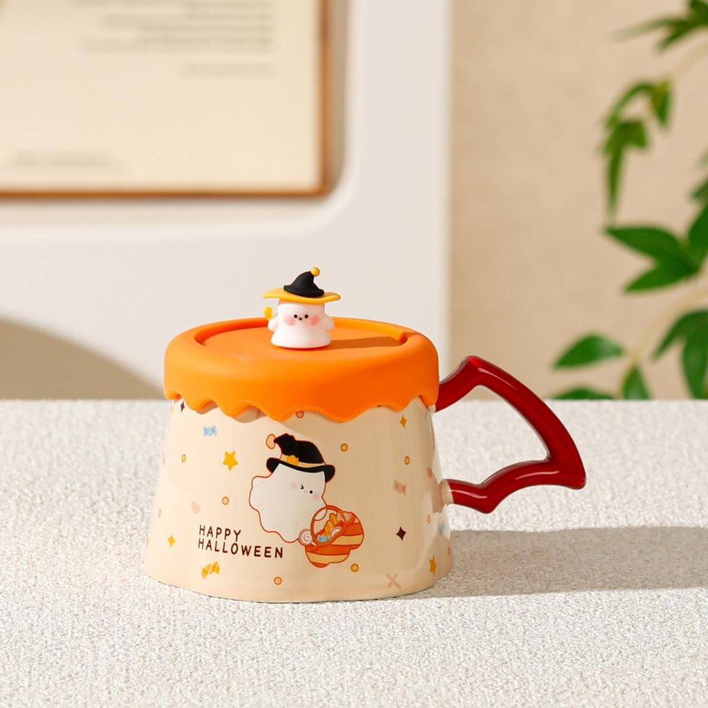 Волшебная кружка-привидение с крышкой, милый набор чашек для воды, пылезащитная бытовая керамическая чашка, чашка для воды высокой ценности