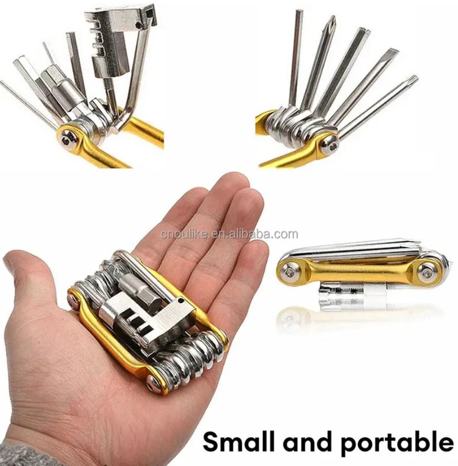 11 in 1 Bicycle Repair Tool Kit Mountain Bike Wrench Screwdriver Chain Hex Spoke Multifunction Bicycle Repair Set Cycling Tool