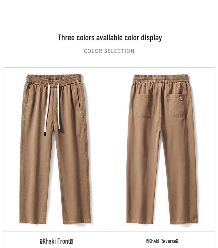 Мужские повседневные брюки прямого кроя из чистого хлопка - Весенне-осенние, модные, свободные, универсальная рабочая одежда