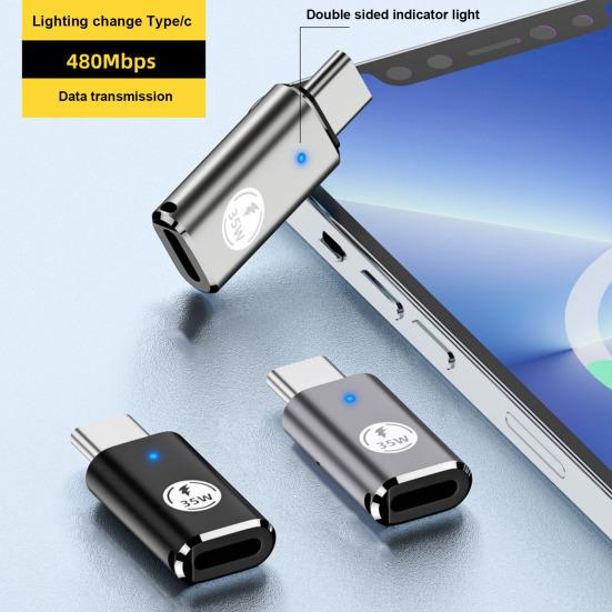 Адаптер для зарядки 35 Вт, зарядный PD, быстрая передача, высокоскоростной 8-контактный разъем «мама» на тип-C «папа», многоцелевой