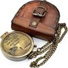 So You Can Always Find Your Way Back Home Engraved Compass with Leather Case - Brass Pocket Compass,