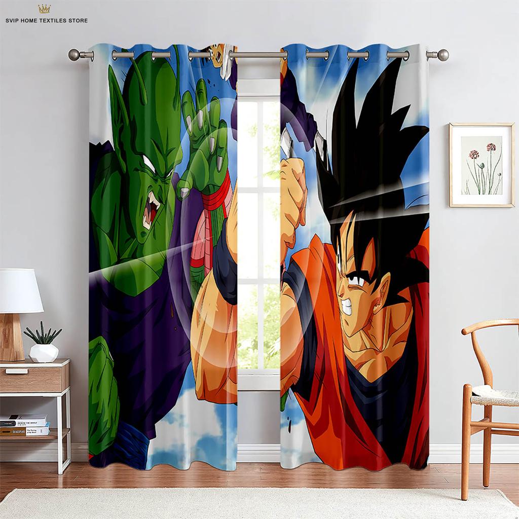 Шторы с мультяшным принтом для украшения детской комнаты и общежития, Японский комикс с горячей кровью, Набор из 2 штук