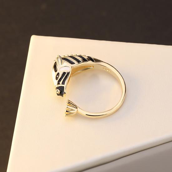 Кольцо на палец Дизайн головы лошади Открывающееся Регулируемое Женское кольцо 2026 год Кольцо года лошади Ювелирные аксессуары