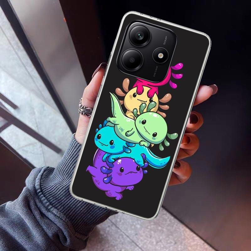 Милый Аксолотль Кавайный Чехол для Телефона Для Xiaomi Redmi Note 15 14 14S 13 12S 12 Pro Plus 11S 11 10S 10 4G Чехол 11E 11T 5G Печать Fundas