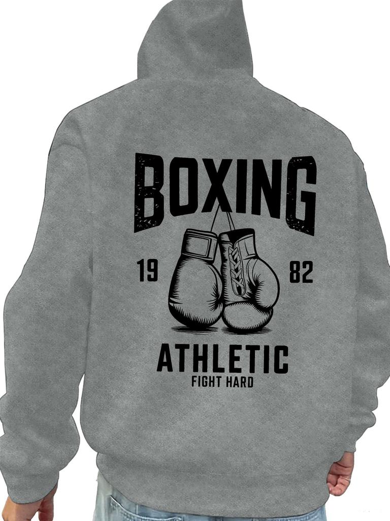 Boxing Athletic Fight Hard 1982 Vintage Boxing Gloves Graphic Hoodie Unisex Casual Pullover Hooded Sweatshirt