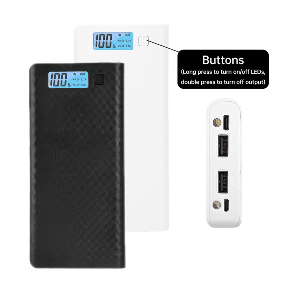 Корпус Power Bank для 8*18650 аккумуляторов, без пайки, для зарядки и хранения, 5V, двойной USB Type C, держатель аккумуляторов для смартфона