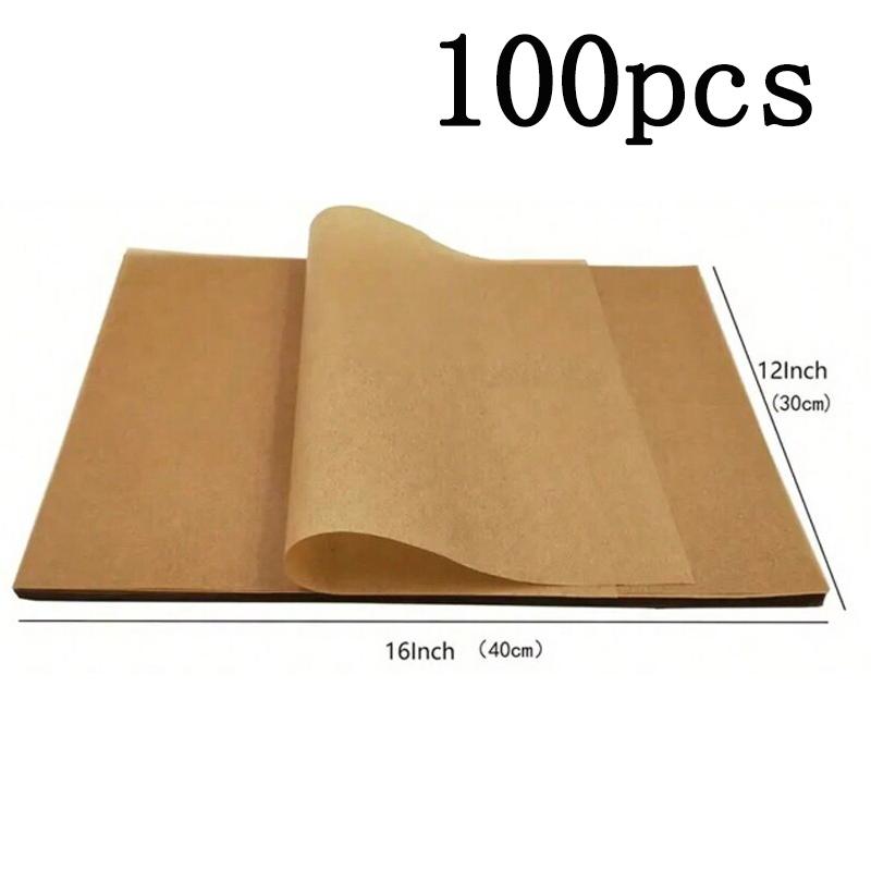 30/50/100pcs Parchment Paper Baking Sheets Non-Stick Precut Baking Parchment Baking Paper for Baking Grilling Air Fryer Bread