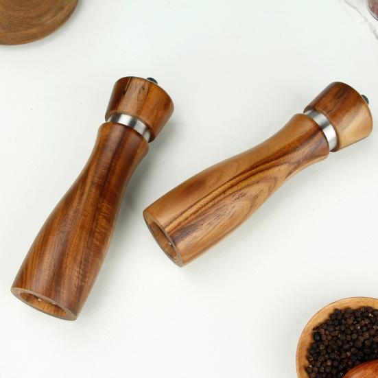 Деревянная солонка и перечница, регулируемая, простое управление, ароматная мельница для специй, мельница с регулируемым помолом для орехов, подарки на день рождения