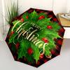 1pc Christmas wreath Automatic Open/close Folding Umbrella, Compact Portable Travel Umbrella,Durable Construction yy250814184