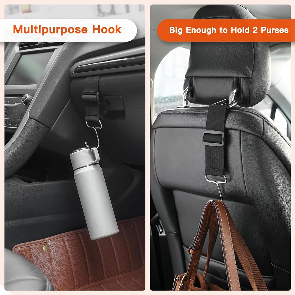 2 шт. Автомобильный крючок Универсальные крючки на подголовник сиденья автомобиля, Черный