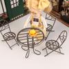 1/12 Dollhouse Simulation Metal Table Chair Model Dollhouse Living Room Furniture Decoration Mini Park Fairy Garden Ornaments