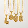Copper Lava 26 Letters Necklace Exaggerated Hip-hop Zircon Necklace Female