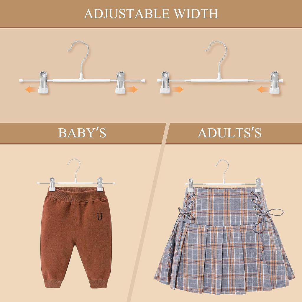 5 шт. Вешалки для брюк Сверхпрочные с регулируемым зажимом Вешалки для брюк и юбок Нескользящие вешалки для шорт Экономия места Нержавеющая сталь